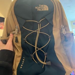 the northface jester series gold green backpack